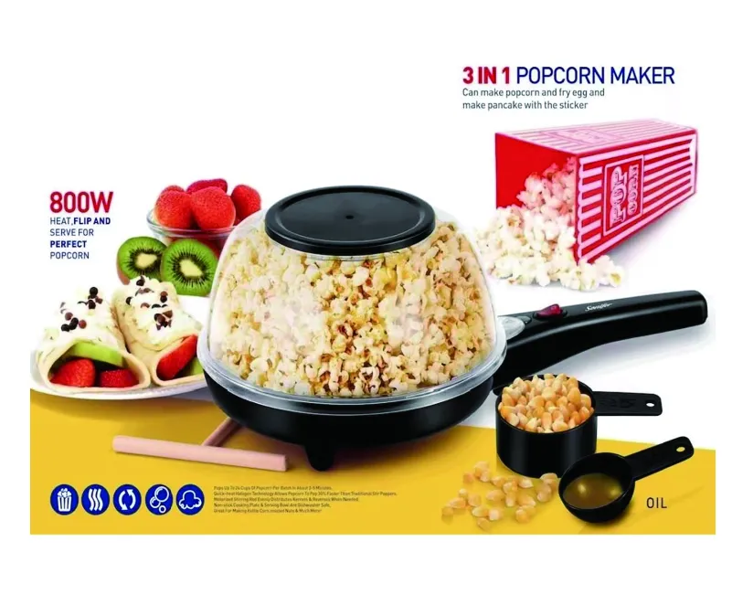 Automatic Hot Air Multi Purpose Electric Popcorn Maker Pancake and Fruit Machine Popcorn Maker