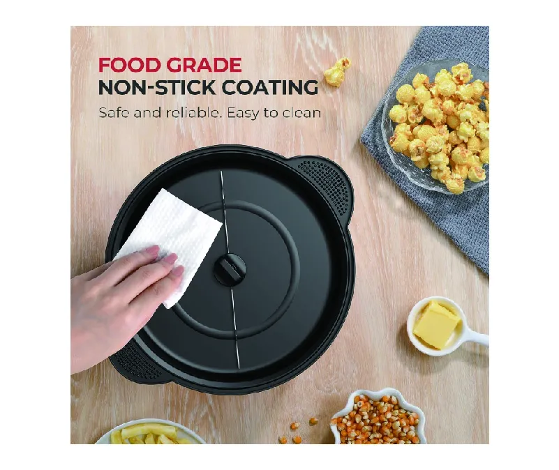 Electric Stirring Popcorn Machine 3L Capacity Popcorn Popper with Non-Stick Coating Healthy and Less Oil for Movie Nights Parties