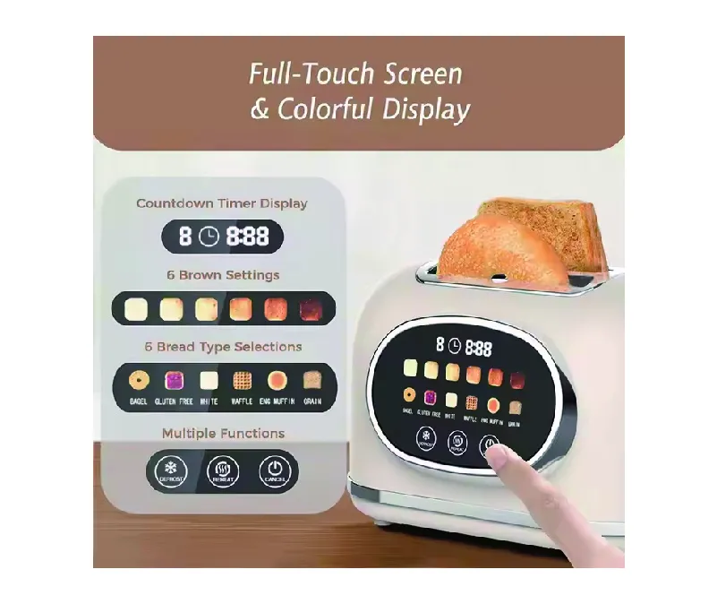 New Smart Touch Control Toaster 2 Slice Retro Design Smart Toaster with Touch Screen
