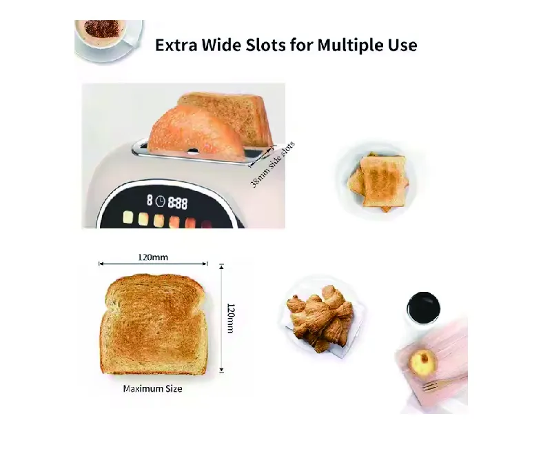 New Smart Touch Control Toaster 2 Slice Retro Design Smart Toaster with Touch Screen