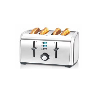 Stainless Steel Housing Wide Slot High Lift 4 Slice Breakfast Toaster