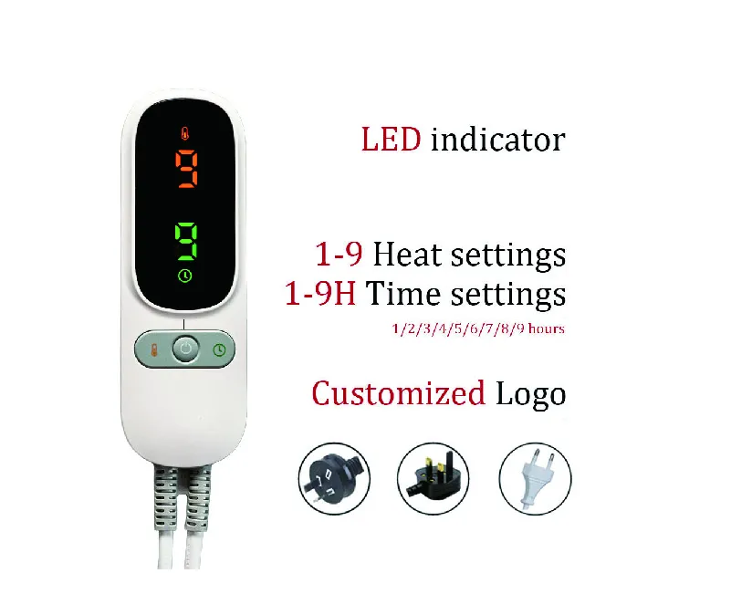 9 Timer Settings and Full Size Electric Heat Throw Blanket