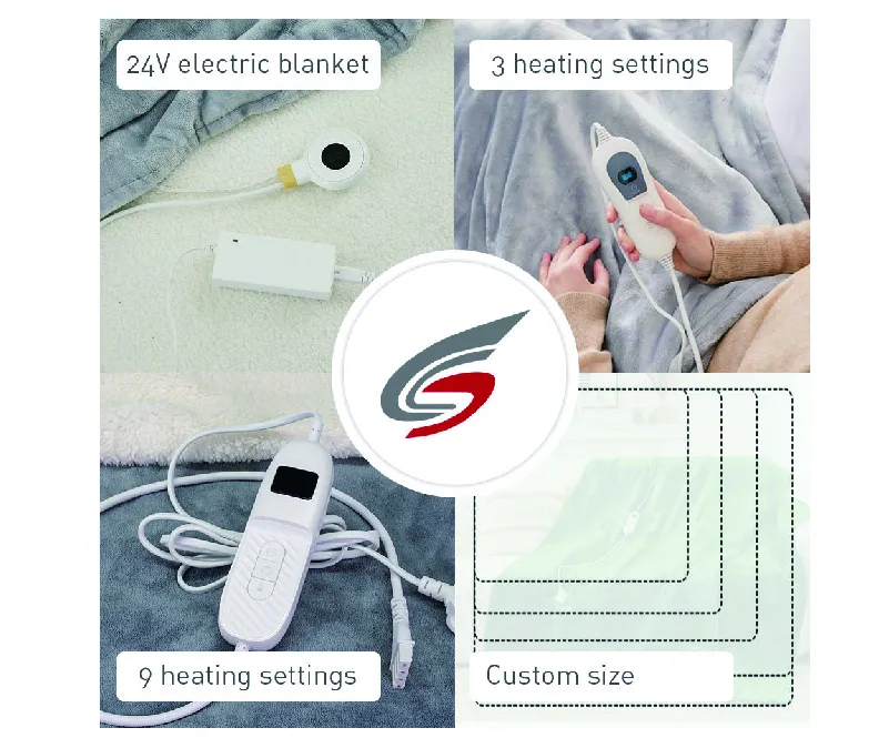 9 Timer Settings and Full Size Electric Heat Throw Blanket