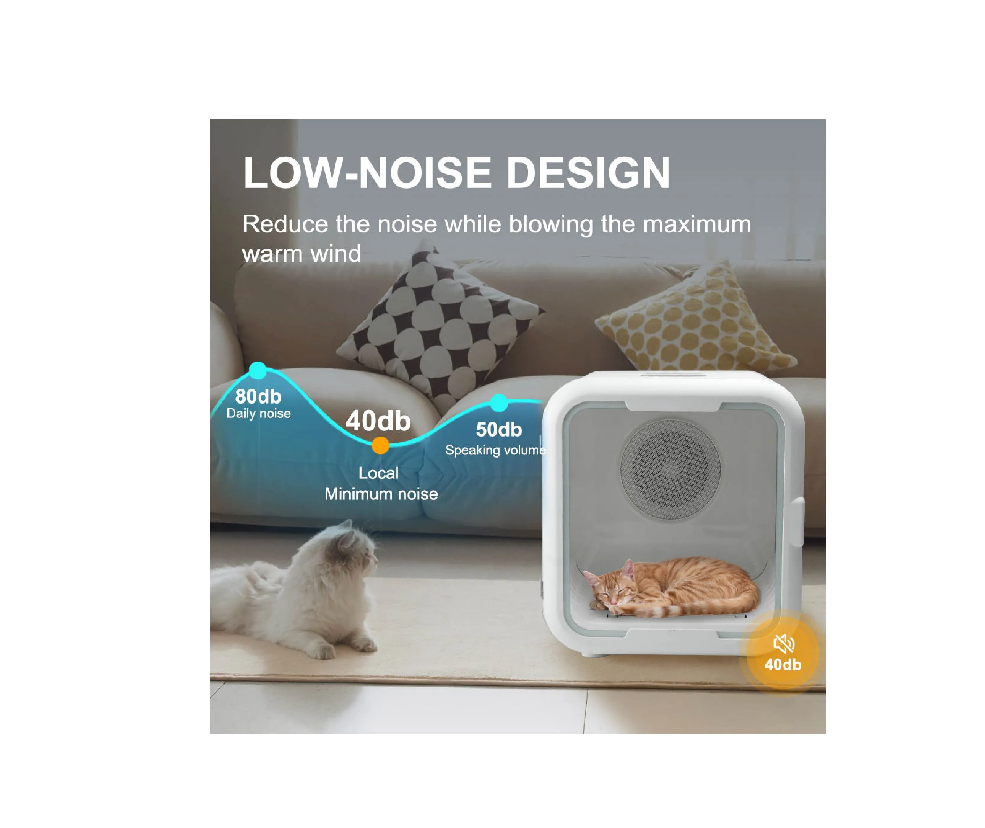 Automatic Pet Smart Temperature Control 360 Degree Drying Litter Box