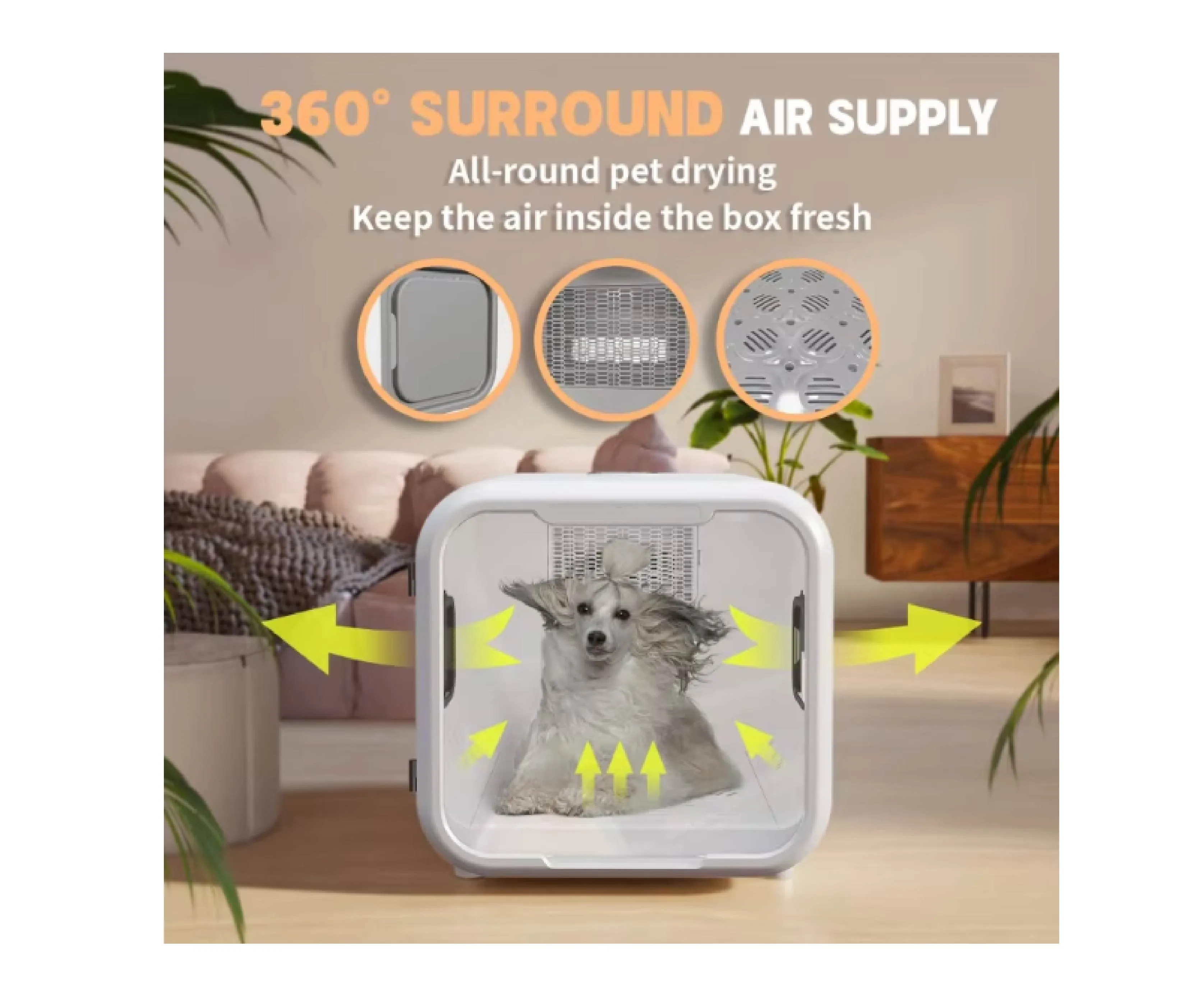 Automatic Pet Smart Temperature Control 360 Degree Drying Litter Box