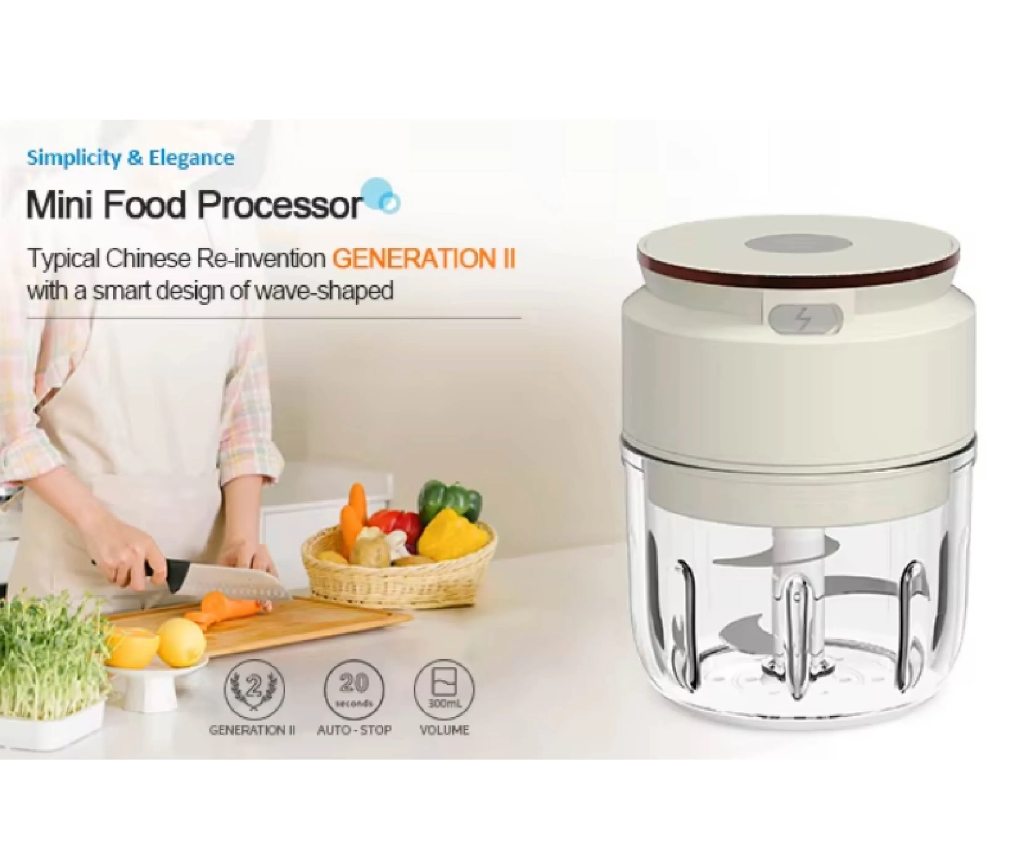 Electric Mini Garlic Chopper Baby Food Maker Meat Vegetable Cutter Fruit Onion Garlic Cordless Portable Food Processor