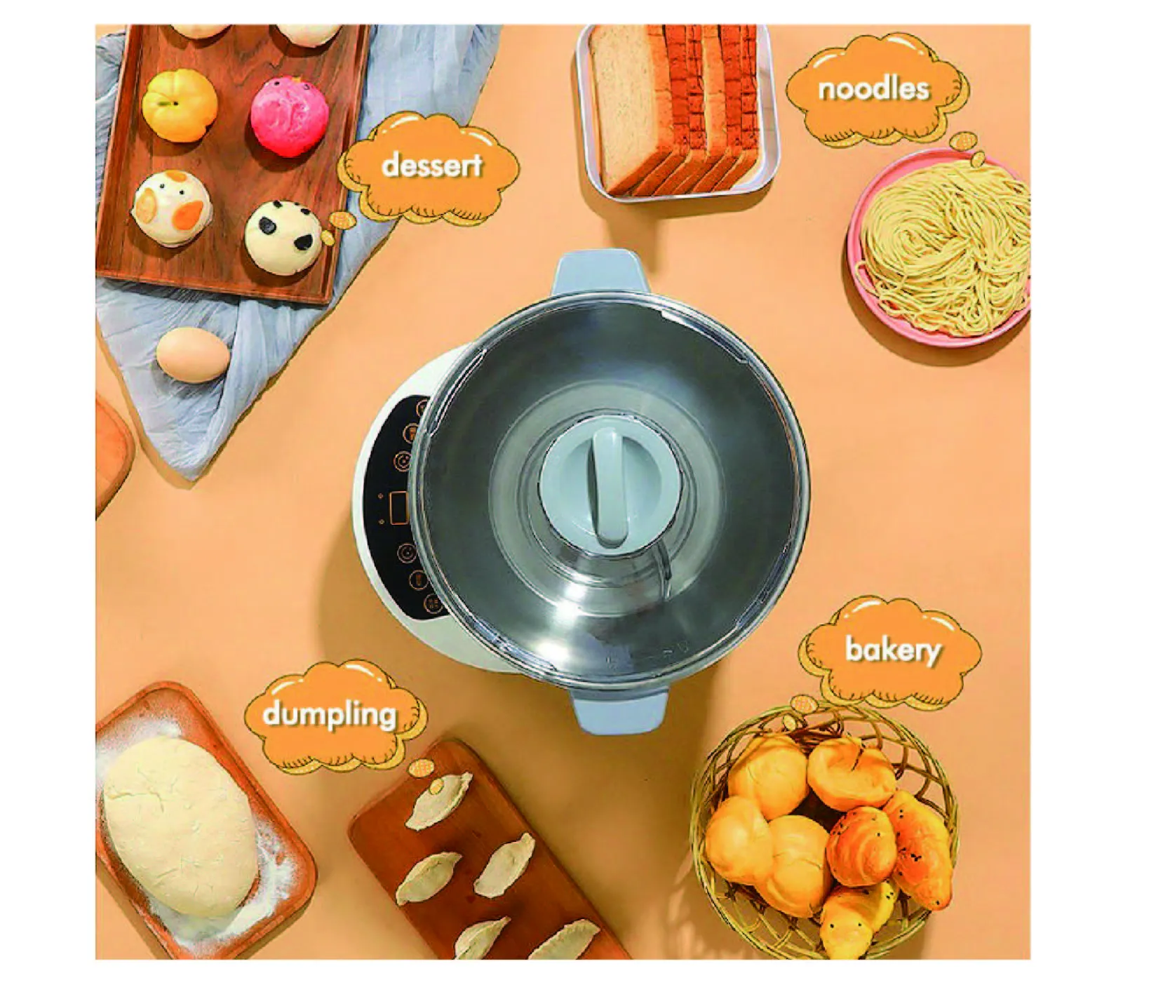 Electric Cake Mixer 5L Bowl Electric Pasta Maker Dough Press Bread Food Flour Stand Mixer