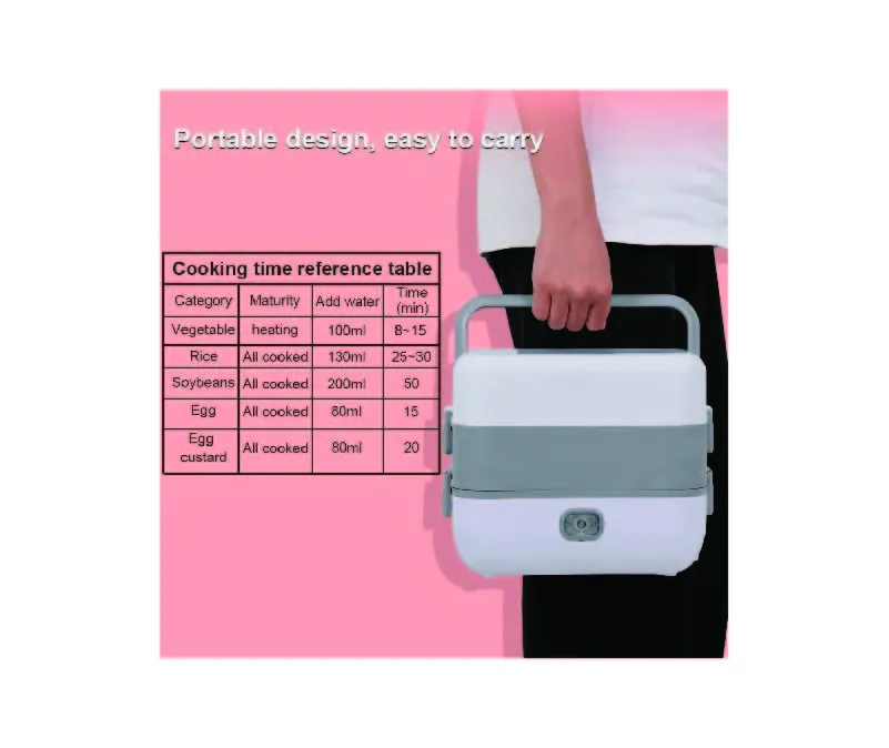 Portable Self Cooking Electric Lunch Box, Mini Rice Cooker, 2 Layers 4 Stainless Steel Steamer Food Insulation Lunch Box for Home Office Dormitory Travel Outdoor Kitchen Cook Raw Food